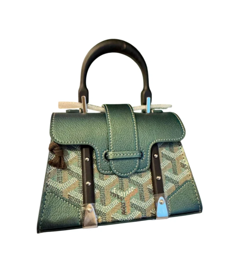 Goyard Saigon Structure Nano Bag Pearly Green Goyardine Canvas Palladium Hardware