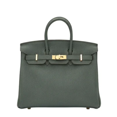 Hermes Birkin 25 Vert Mangrove Togo Gold Hardware Handbag