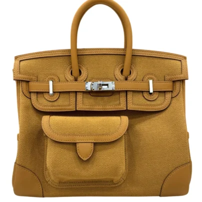 Hermès Cargo Birkin 25 Sesame Toile Goeland Swift leather and palladium hardware