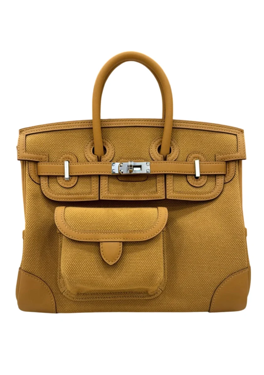 Hermès Cargo Birkin 25 Sesame Toile Goeland Swift leather and palladium hardware