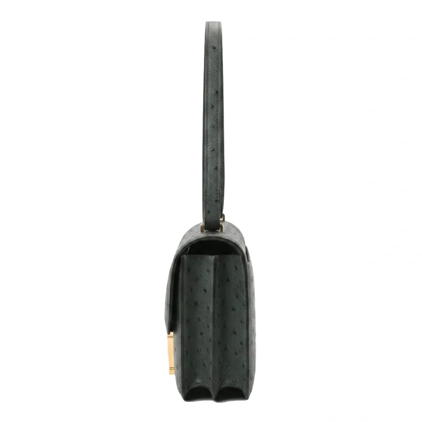 Hermes Constance 18 Ostrich Vert Amande sideview