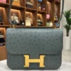Hermes Constance 24 Ostrich Vert Amande Gold Hardware