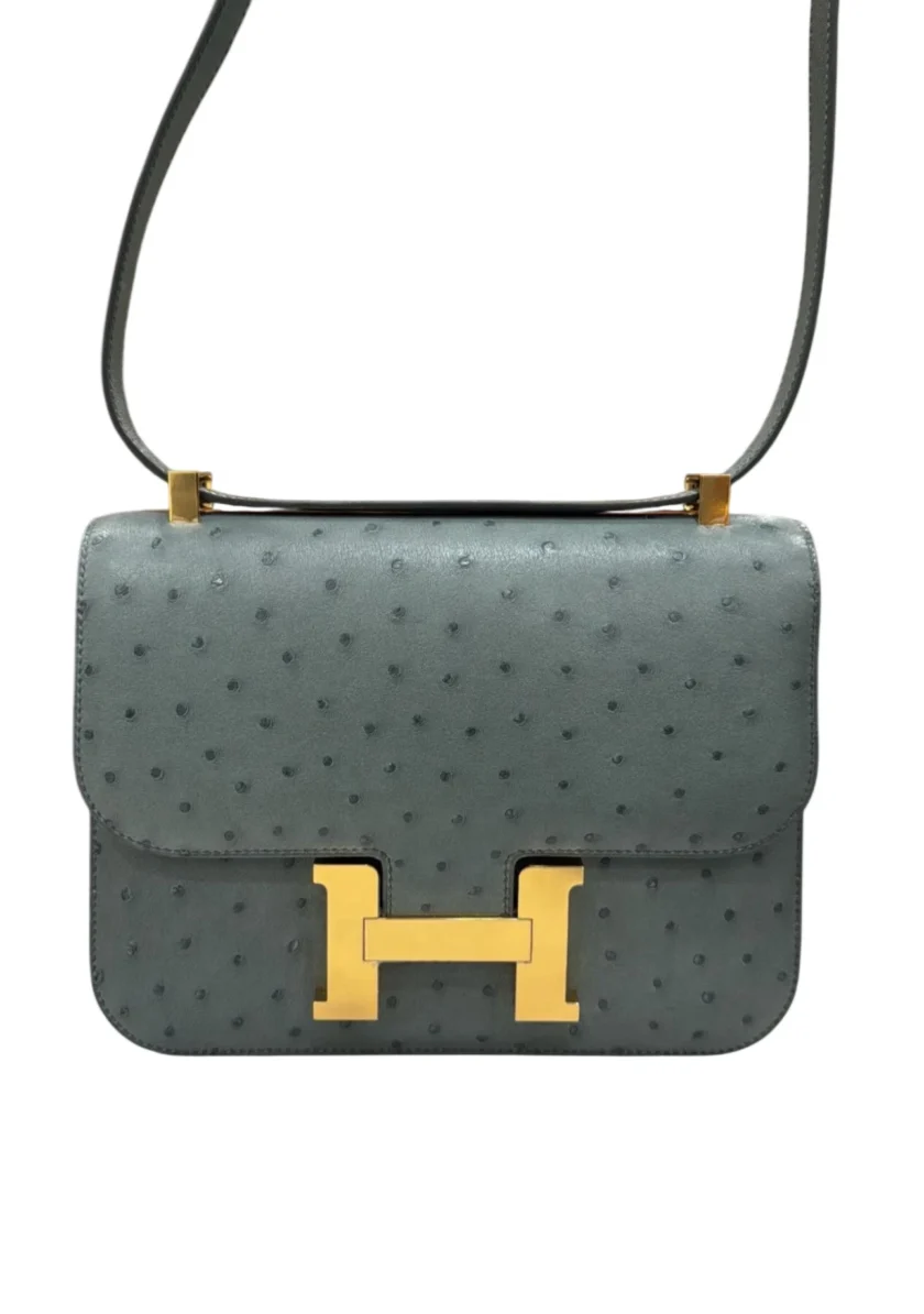Hermes Constance 24 Vert Amande Ostrich Gold Hardware