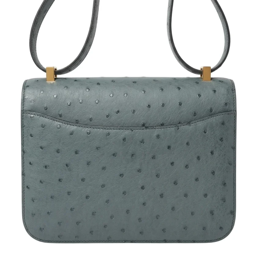 Hermes Constance 24 Vert Amande Ostrich Gold Hardware back