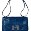 Hermès Constance Élan Bleu Izmir Niloticus Crocodile leather Lizard Hardware