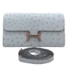 Hermes Constance To Go Wallet Bleu Glacier Ostrich Palladium Hardware