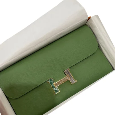 Hermes Constance To Go Wallet Vert Criquet Epsom Alligator Lizard Marquette Hardware