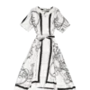 Hermes Ex Libris a Main Levee White Silk dress caftan