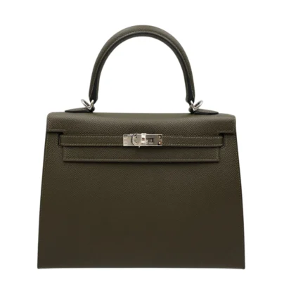 Hermes Kellier 25 Sellier Vert Loden Epsom Palladium Hardware