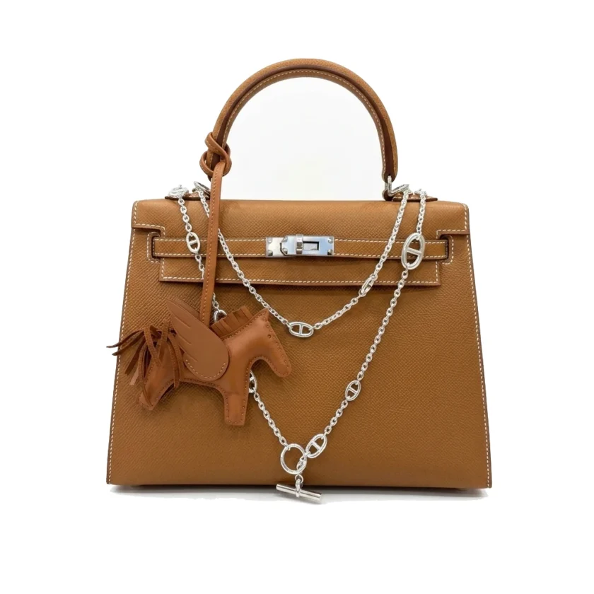 Hermes Kelly 25 Sellier Gold Epsom Palladium Hardware