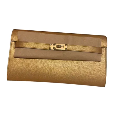 Hermes Kelly Classique To Go Wallet Chamkilight Dore Permabrass Hardware