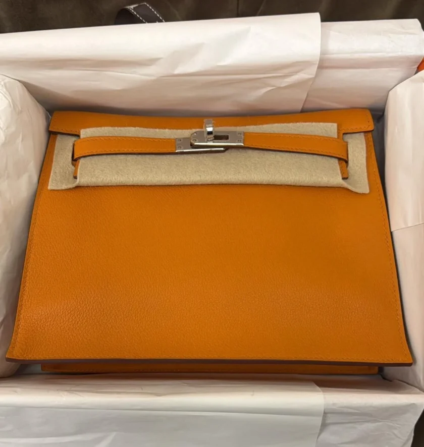 Hermes Kelly Danse Orange Abricot Evercolor PHW