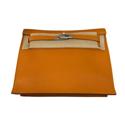 Hermes Kelly Danse Orange Abricot Evercolor Palladium Hardware