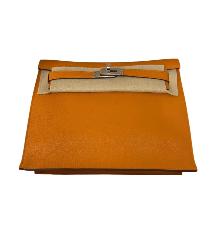 Hermes Kelly Danse Orange Abricot Evercolor Palladium Hardware