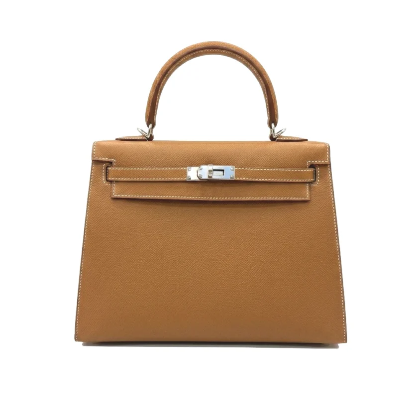 Hermes Kelly Sellier 25 Gold Epsom Palladium Hardware