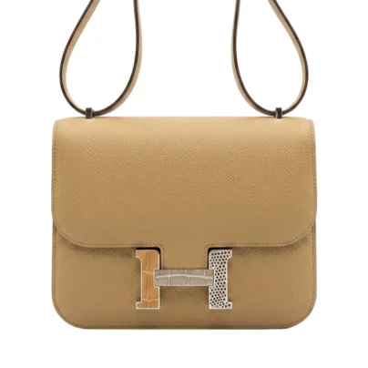 Hermes Mini Constance 18 Poussiere Epsom Marquette Hardware