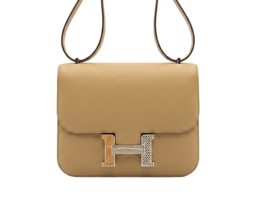 Hermes Mini Constance 18 Poussiere Epsom Marquette Hardware