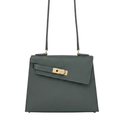 Hermes Mini Kelly 20 Desordre Bag in Vert Mangrove Epsom Permabrass Hardware