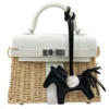 Hermès Mini Kelly 20 Picnic White Swift leather Osier Wicker Palladium hardware