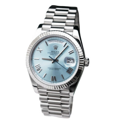 Rolex Day Date 40mm Watch Platinum Ice Blue Dial