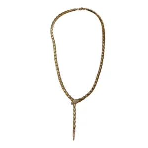 Bvlgari Serpenti Viper Necklace 18k Yellow Gold and Demi Pavé Diamonds
