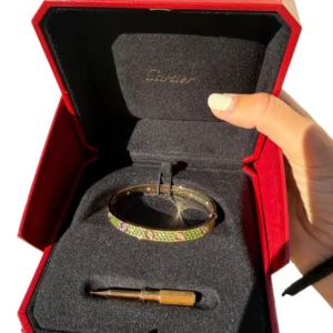 Cartier Classic LOVE Bracelet Yellow Gold Tsavorite Diamond