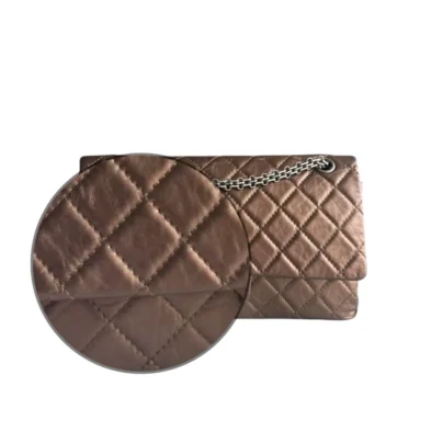 Chanel 2.55 Reissue Classic Quilted Medium Double Flap Metallic Bronze Silver tone Hardware