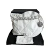 Chanel 22 Small Quilted White Shiny Calfskin Leather detail