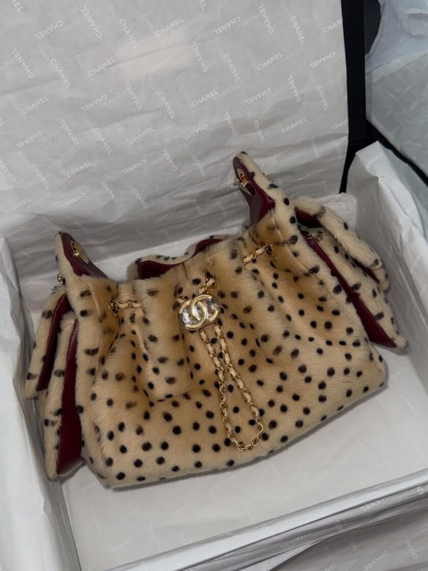 Chanel 25 Mini Beige Black Cheetah Print Pony Hair Fur Gold tone Hardware 2026 Metiers Dart