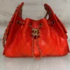 Chanel 25 Mini Hobo Drawstring Red Caviar Goldtone Hardware