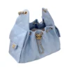 Chanel 25 Small Hobo Bag Blue Lamsbkin Goldtone Hardware