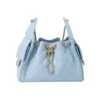 Chanel 25 Small Hobo Blue Lamsbkin Bag Goldtone Hardware