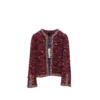 Chanel 26B Red Blue Tweed Jacket Metiers D'art