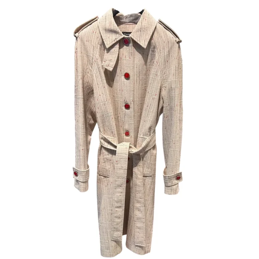 Chanel Beige Trench Coat Cotton in Silk Mixed Fibers Fall Winter 2026 Pre Collection