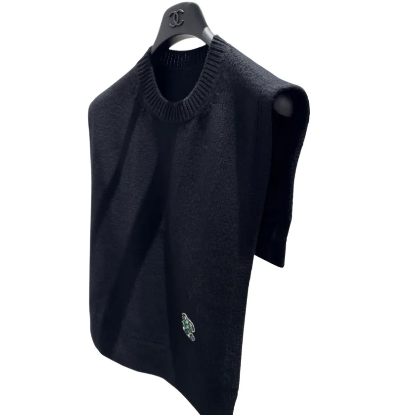 Chanel Black Cashmere Knit Sleeveless Backless Vest 2026 Metiers D'art