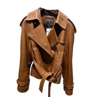 Chanel Brown Leather Jacket Summer 2026 Collection FR38