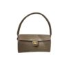 Chanel Clutch With Chain Crocodile Embossed Dark Khaki Calfskin Gold Tone Hardware
