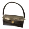 Chanel Clutch With Chain Dark Khaki Crocodile Embossed Calfskin Gold Tone Metal