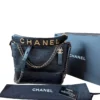 Chanel Gabrielle Medium Bag Black Crocodile Embossed Calfskin Hobo