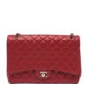 Chanel Maxi Single Flap Red Caviar Leather Silver tone Hardware
