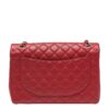Chanel Maxi Single Flap Red Caviar Leather Silver tone Hardware back