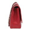 Chanel Maxi Single Flap Red Caviar Leather Silver tone Hardware left