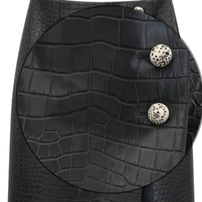Chanel Midi Skirt Charcoal Black Crocodile Embossed Calfskin Metiers D'art 2026 detail