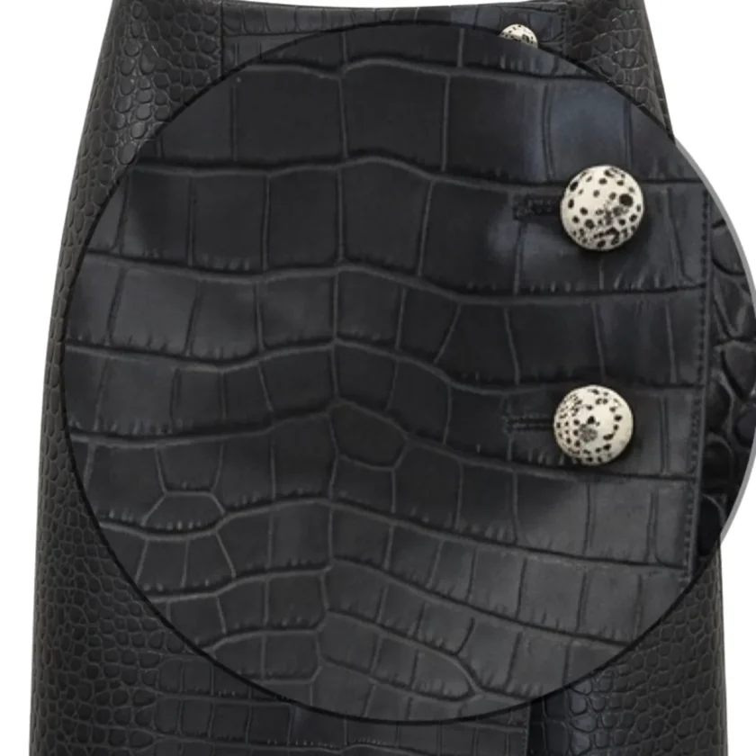 Chanel Midi Skirt Charcoal Black Crocodile Embossed Calfskin Metiers D'art 2026 detail