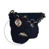 Chanel Paris Hamburg Navy Quilted Sailor Charms Bucket Bag detail left side