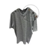 Chanel Short sleeved grey knit top detail