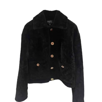 Chanel black shearling lambskin jacket Fall-Winter 2026 Pre-Collection