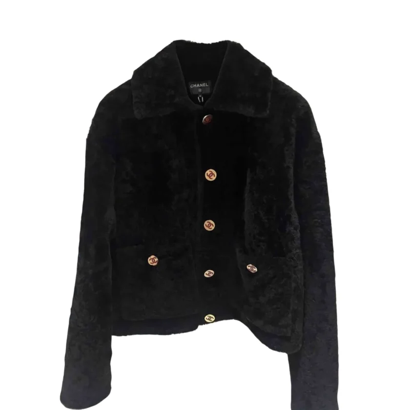 Chanel black shearling lambskin jacket Fall Winter 2026 Pre Collection