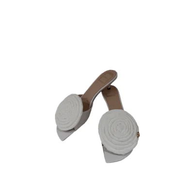 Dior Aurore White Satin Heeled Sandal