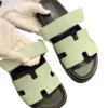Hermes Chypre Vert D'Eau Crocodile Alligator Sandals Palladium Hardware